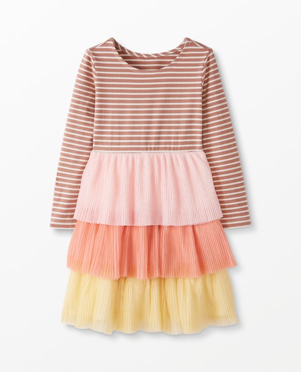 Pleated Dress In Soft Tulle