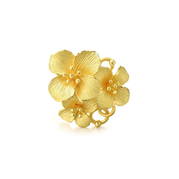 中式婚礼-花卉黄金戒指
