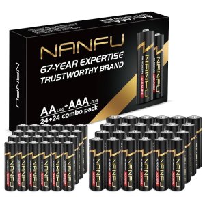 NANFU 碱性电池 AA 24颗  + AAA 24颗 共48颗