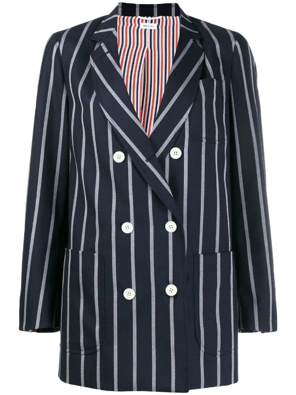 vertical-stripe sack jacket