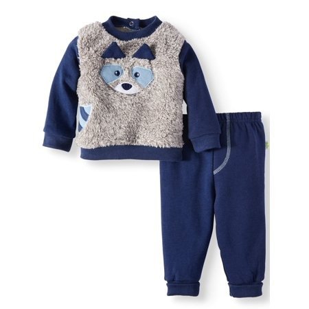 Fur Front Fleece Sweatshirt & Joggers, 2-piece Outfit Set (Baby Boys)