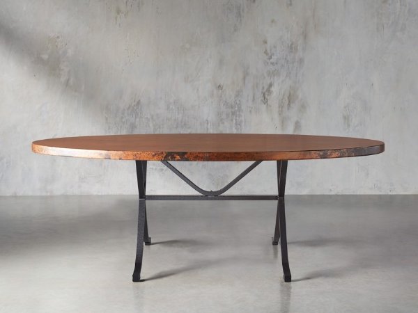 Recycled Metal Dining Table with Arvada Base