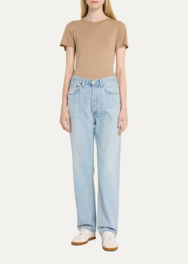 90s Mid-Rise Easy Straight Jeans