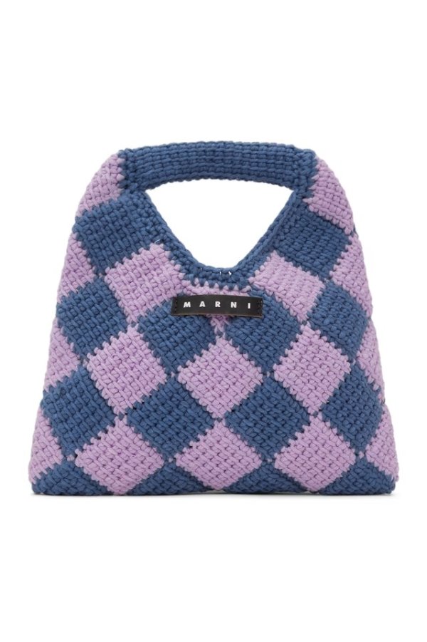 紫色 & 蓝色 Diamond Crochet 儿童手提包