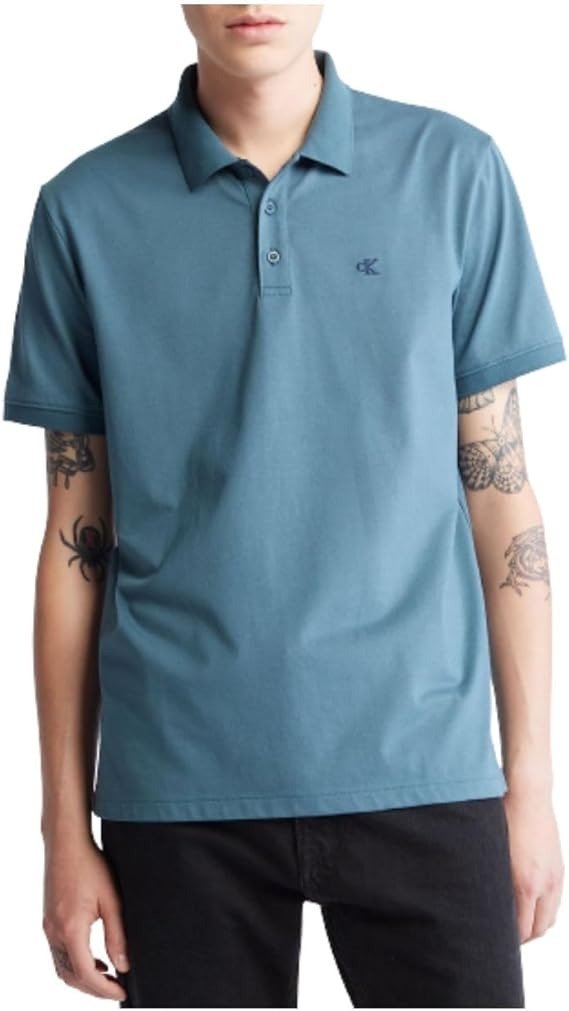 Men's Smooth Cotton Monogram Logo Polo Shirt