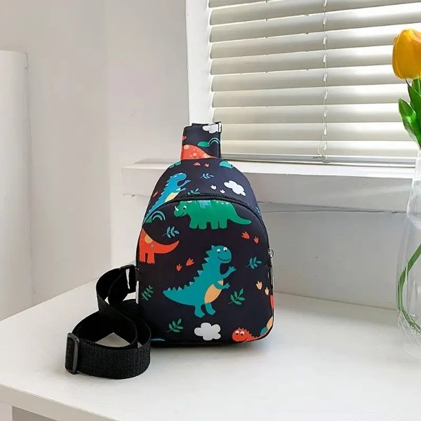 1pc Boy's Cartoon Dinosaur Chest Bag, Cute Coin Crossbody Bag, Ideal choice for Gifts
