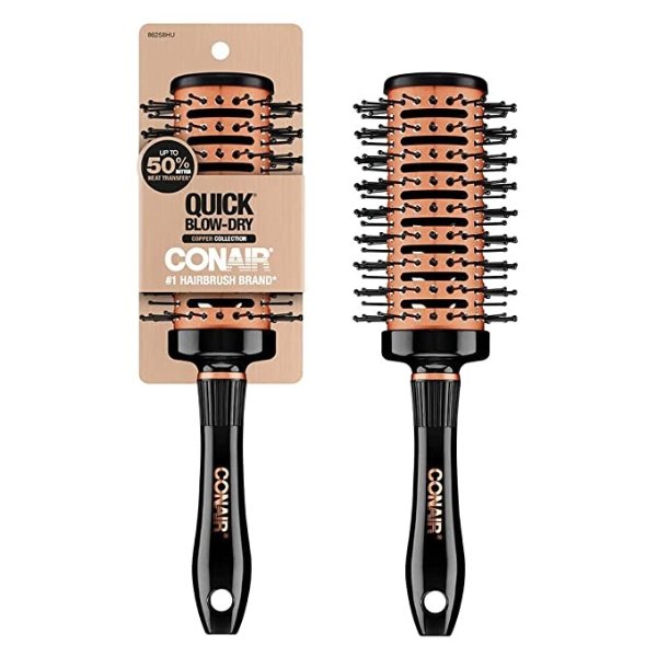 Quick Blow-Dry Copper Collection, Vented Round Brush, Hair Brush, 1 count