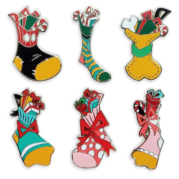 Mickey Mouse and Friends Holiday Stocking Pin Set | shopDisney