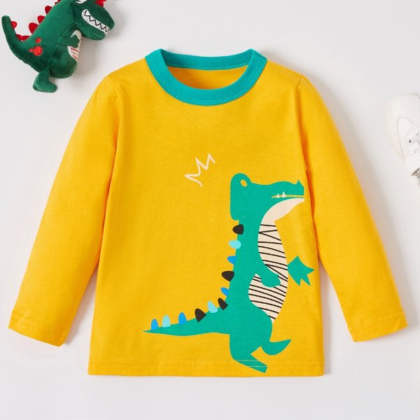 Baby / Toddler Boy Cartoon Dinosaur Print Long-sleeve Tee