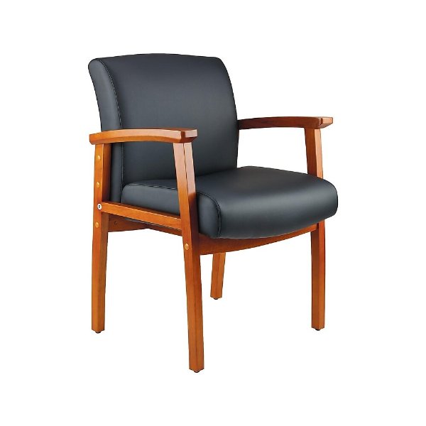 Ellsbury Bonded Leather Guest Chair, Medium Wood (27918-CC)