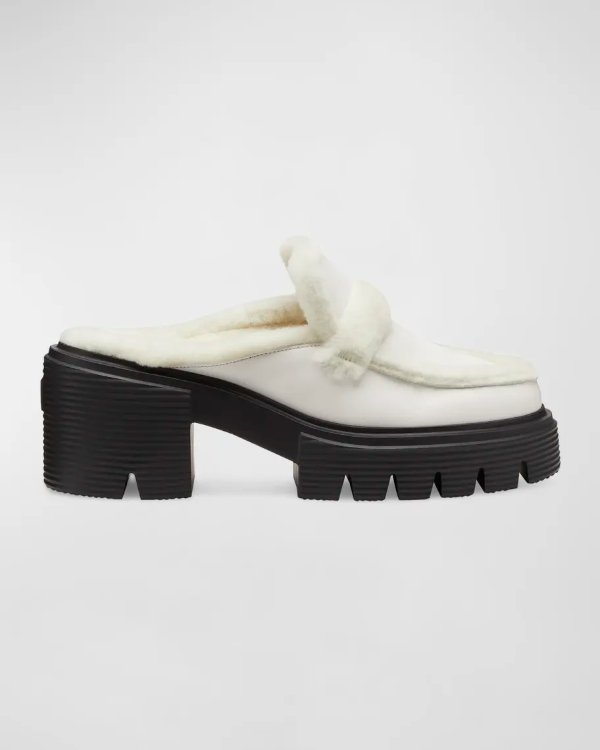 Soho Chill Leather Shearling Loafer Mules