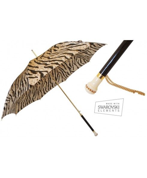 Pasotti Tiger Umbrella with Swarovski Handle