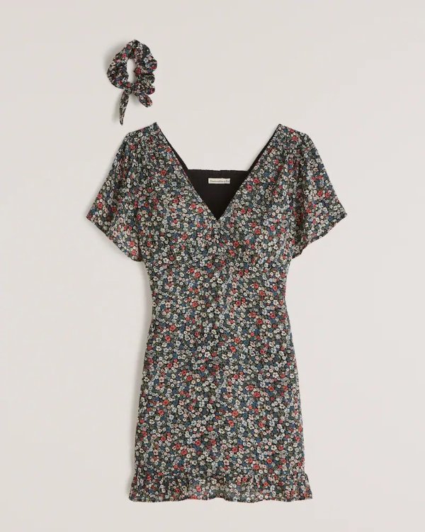 Women's Flutter Sleeve Mini Dress | Women's Clearance | Abercrombie.com