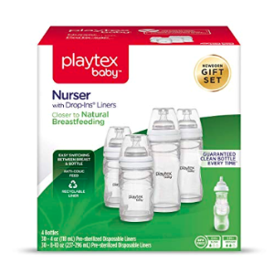 Playtex Baby Nurser Baby Bottle with Drop-Ins Disposable Liners, Closer to Breastfeeding, Gift Set @ Amazon