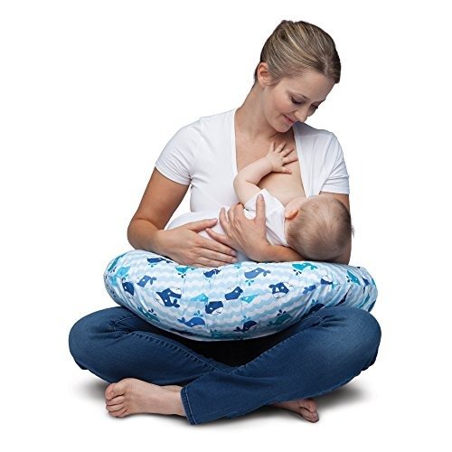 Boppy Original Nursing Pillow and Positioner, Whale Watch, Cotton Blend Fabric with allover fashion