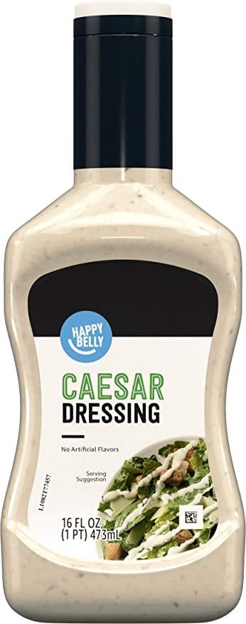 Amazon Brand - Happy Belly Creamy Caesar Dressing, 16 fl oz