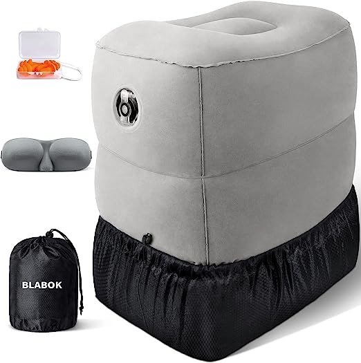 .com Inflatable Foot Rest for Air Travel, Airplane Footrest  Adjustable Height Travel Foot Pillow for Kids & Adults on  Plane,Car,Train,Office (Grey) $23.99