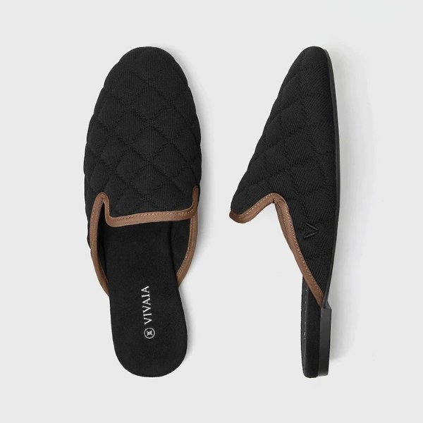 Round-Toe Quilted Mules