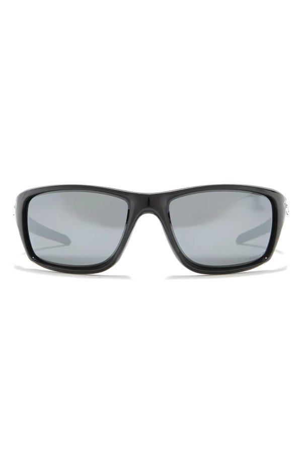 60mm Irid Polarized Rectangle Sunglasses