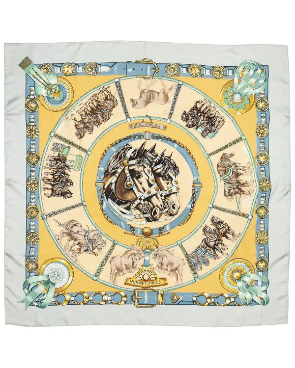 "Chevaux de Trait," by Laurence Bourthoumieux Silk Scarf