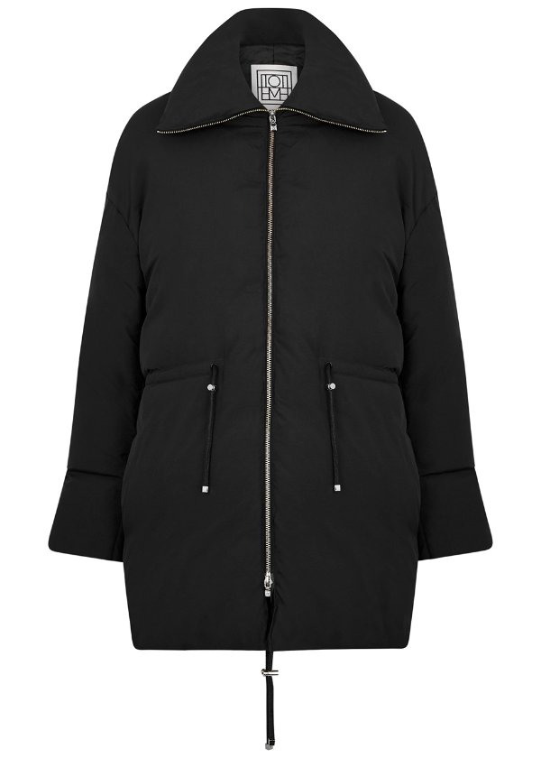 Black padded nylon coat