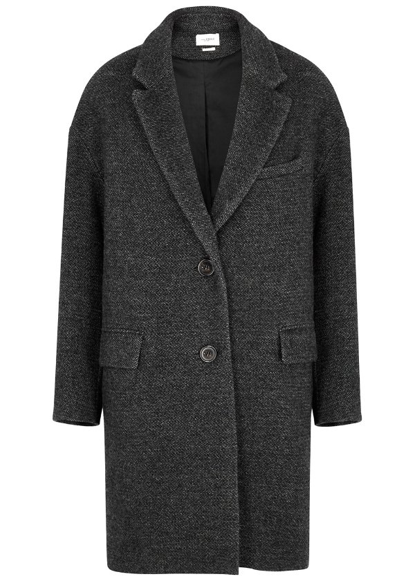 Limiza anthracite wool-blend coat