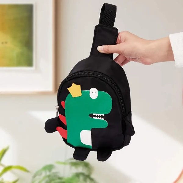 1pc Girl's Lightweight Chest Bag, With Adjustable Shoulder Strap, Cute Cartoon Dinosaur Sling Bag