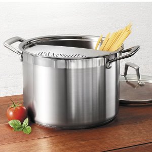 Tramontina 80120/509DS Lock & Drain Pasta Cooker Pot with Strainer Lid