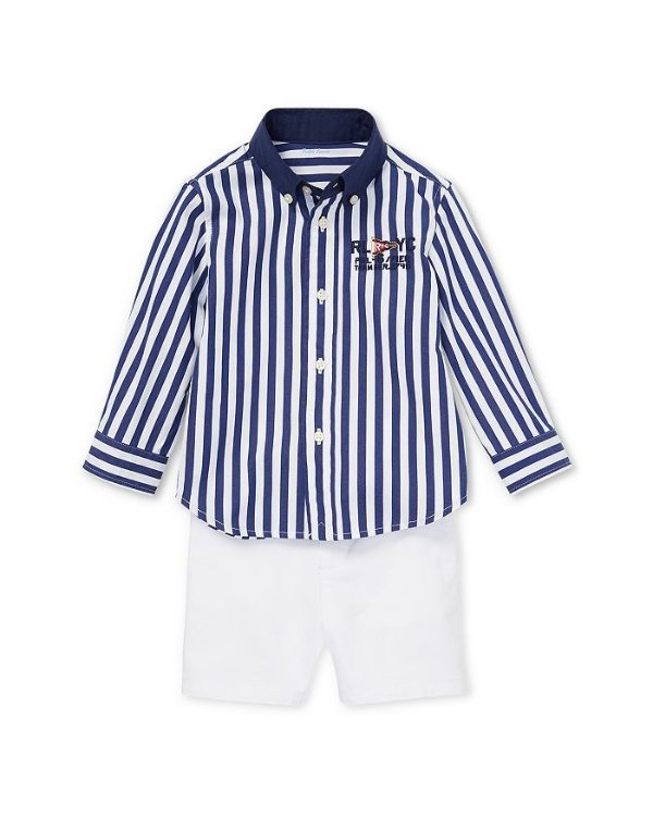 Boys' Striped Shirt & Chino Shorts Set - Baby