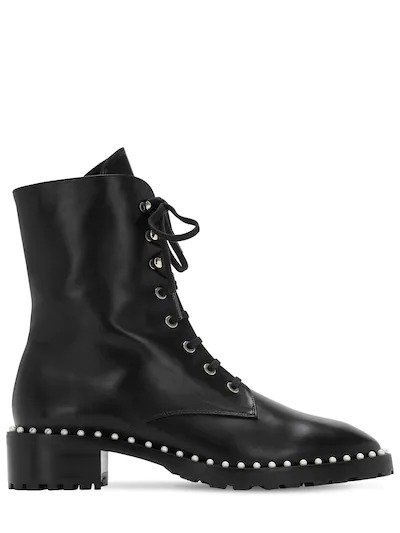 25MM ALLIE LEATHER COMBAT BOOTS