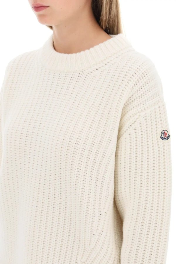 basic crew-neck sweater in carded wool