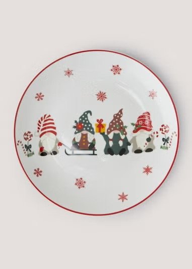 Red Christmas Gonk Dinner Plate (27cm)