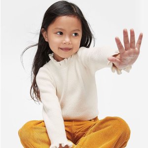 折扣升级：Gap Factory 儿童清仓区折上折 封面同款黄色花边衫$9.78