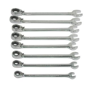 GearWrench 8 pc. Metric Full Polish Reversible Ratcheting Combination Wrench Set