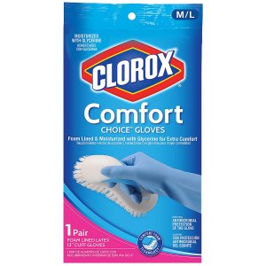 史低价：Clorox 多用途天然橡胶清洁手套 中码