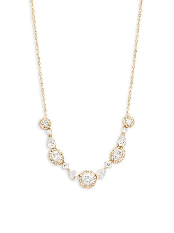 18K Goldplated & Crystal Statement Necklace