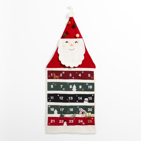 Santa and Friends Kids Embroidered Fabric Christmas Advent Calendar | Crate & Kids