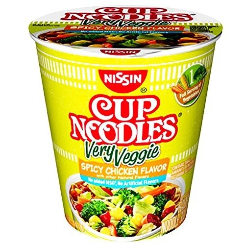 Cup Ramen Noodle Soup, Very Veggie Spicy Chicken Flavor, 2.75 Ounce (Pack of 6)