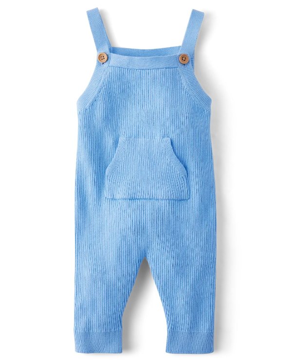 Baby Boys Ribbed Overalls - Homegrown by Gymboree - sky blue
