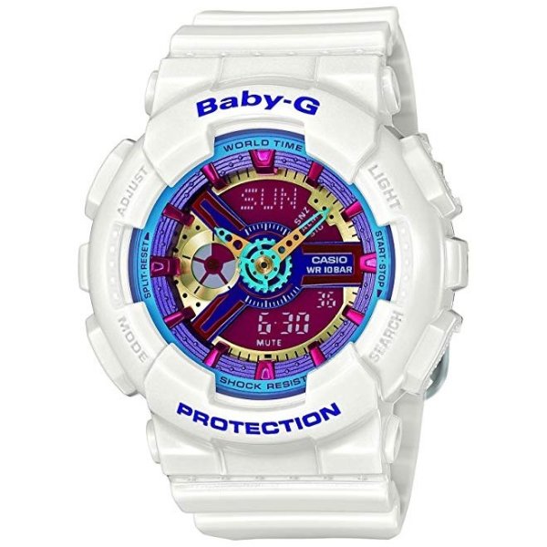 G Shock Women's BA-112-7ACR Baby-G Analog-Digital Display Quartz White Watch