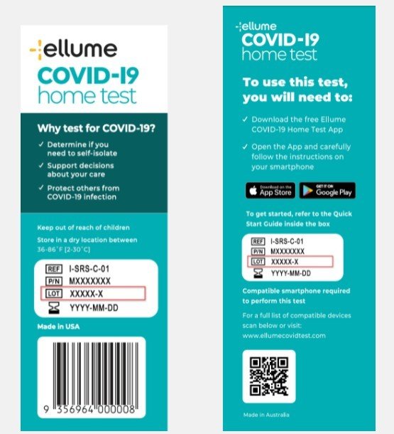 Ellume 检测盒产品批号