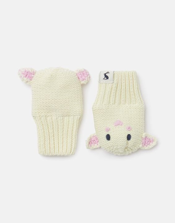 婴儿有机棉小羊针织帽子+手套