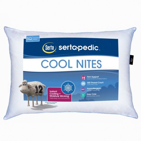 Sertapedic Cool Nites Pillow, Standard/Queen