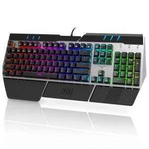 HAVIT Metal Base RGB Backlit Wired Mechanical Gaming Keyboard with Blue Switches