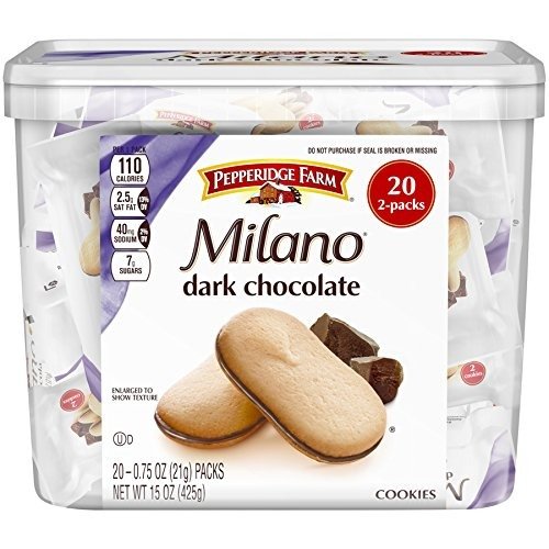 Milano Cookie Tub Dark Chocolate 20 2pks 15 Ounce
