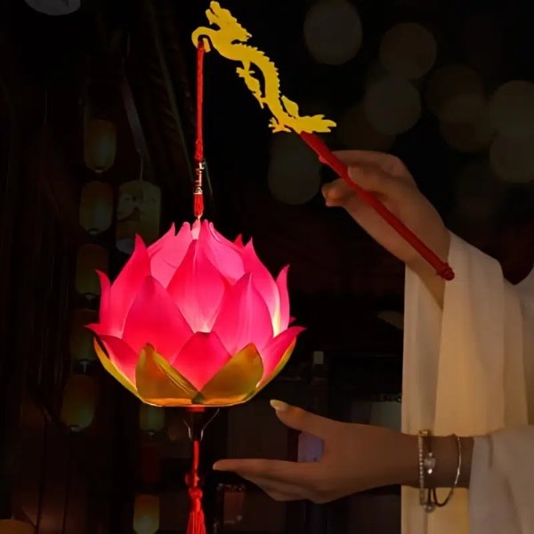1pc Hand-held Lotus Lantern, Ancient Lotus Palace Lantern, Outdoor Luminous Lantern, Happy Lunar New Year, Chinese Lunar New Year Supplies | 24/7 Customer Service | Temu