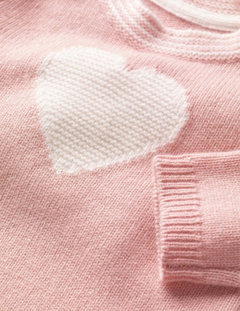 Cashmere Heart Sweater - Chalky Pink Heart | Boden US