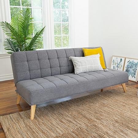 Darby Mid-Century Tufted Fabric Convertible Sofa Futon (Assorted Colors) - Sam's Club