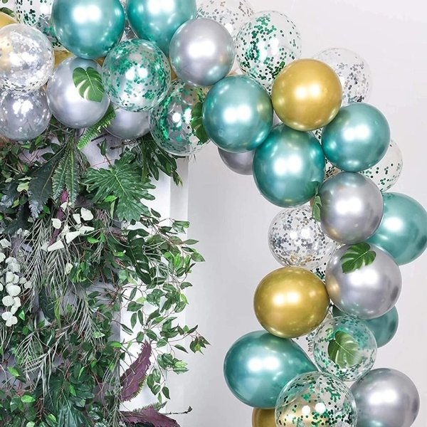 25PCS Avocado Green DIY Party Balloons Set Arch Garland Kit Metallic Chrome Gold Latex Ballon Wedding Decor Birthday Globo