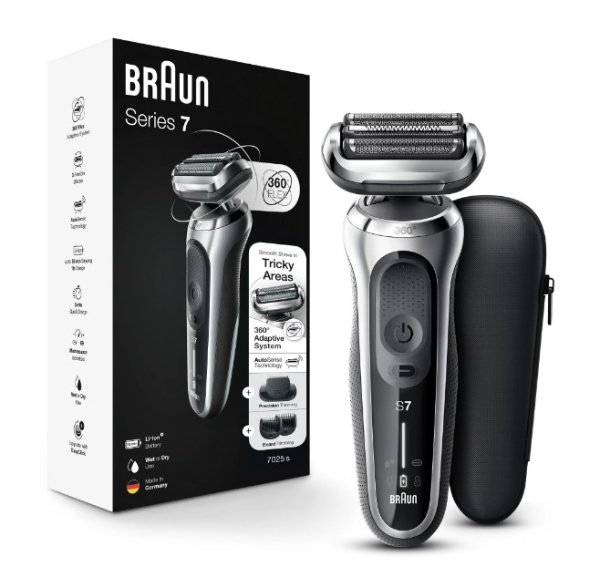 Series 7 7025s Flex Rechargeable Wet Dry Men's Electric Shaver with Beard Trimmer